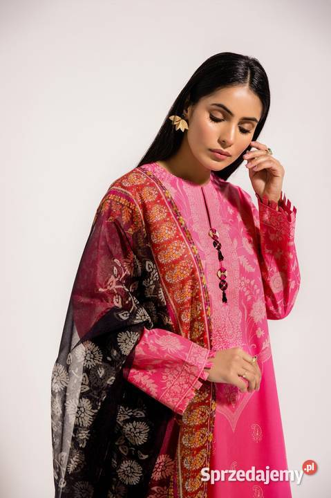 Tunika orientalna S 36 M 38 różowa czarna chusta Szczecin