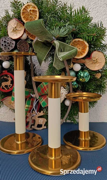 Zestaw 3 bliźniaczych świeczników o różnej Warszawa