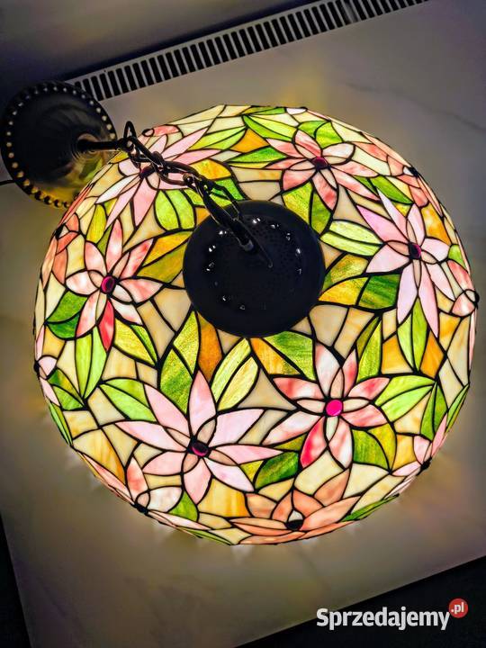 Tiffany lampa witrażowa wisząca kwiaty Lampy wiszące Zaręba sprzedam