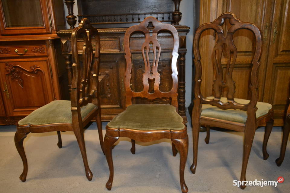 krzesła barokowe 4 orzech Meble śląskie Będzin sprzedam