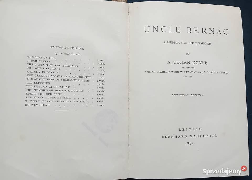 Arthur Conan Doyle Uncle Bernac Tauchnitz
