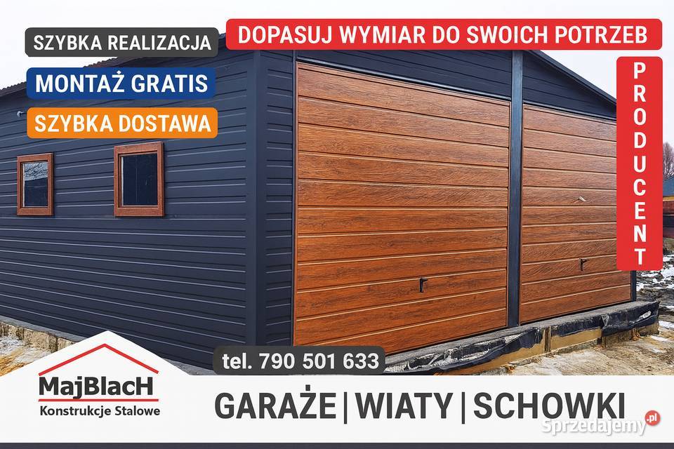 Grafit Profil Garaż Blaszany Brama Złoty Dąb