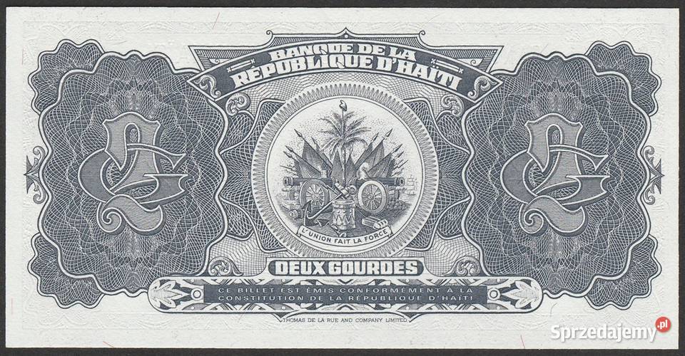 HAITI 2 gourdes 1992 STAN BANKOWY UNC Numizmatyka Łódź
