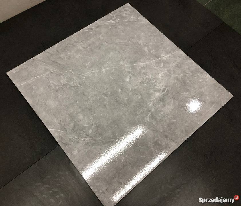 MARMUROWE szare płytki 60x60 gres BŁYSZCZĄCY
