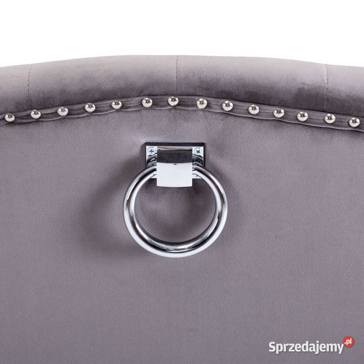 Krzesło stołowe szare obite aksamitem WM287951