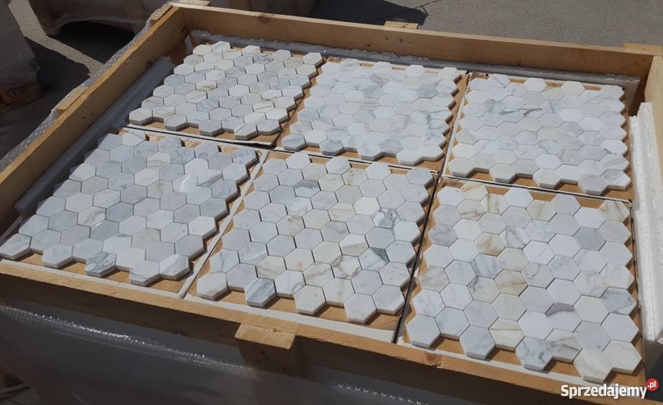 MOZAIKA KAMIENNA BIANCO CALACATTA GOLD PLASTRY Bielawa