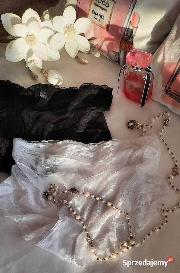 seksowne majtki białe transparentne w kwiaty Inna marka mazowieckie Warszawa