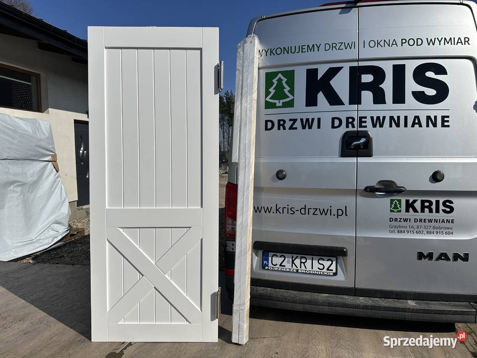 Drzwi drewniane WAHADŁOWE ręki 3 SZTUKI CAŁA Drzwi wewnętrzne Grzybno