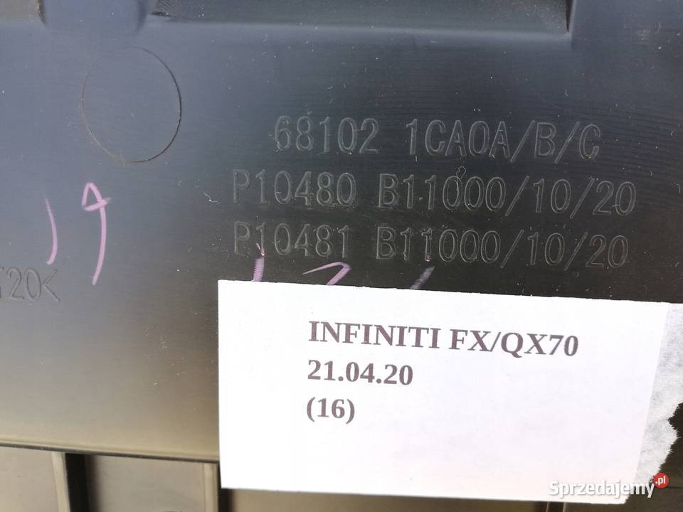 SCHOWEK PASAŻERA INFINITI QX70 FX35 FX37 FX50 wielkopolskie Nowy Tomyśl sprzedam
