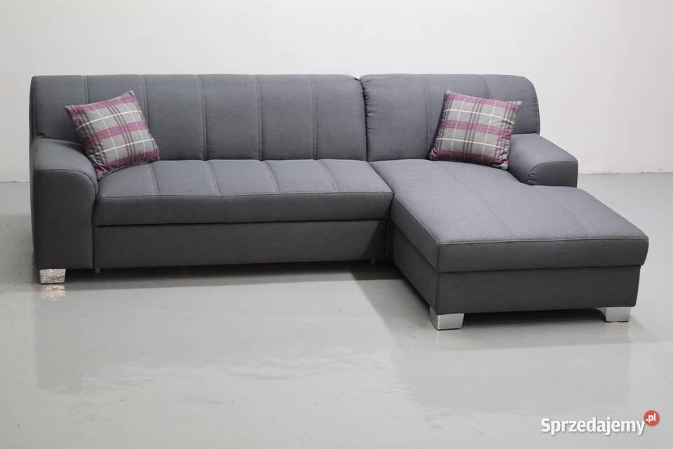 TUM Nowy popielaty narożnik z funkcją spania 75cm Meble Poznań