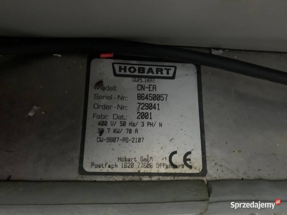 Zmywarka kapturowa tunelowa koszowa Hobart Sadki