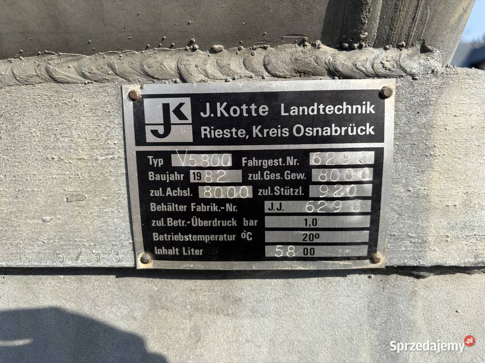 Beczkowóz Kotte 5800L nieuszkodzony Nagórki sprzedam