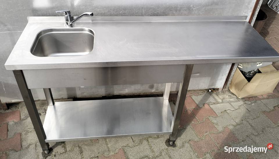 Zlew gastronomiczny 1komorowy z półką 1485x44x85 wielkopolskie Słupia Kapitulna sprzedam