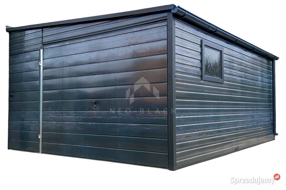 Garaż Blaszany 4x45m Brama uchylna Drzwi Okno Włocławek