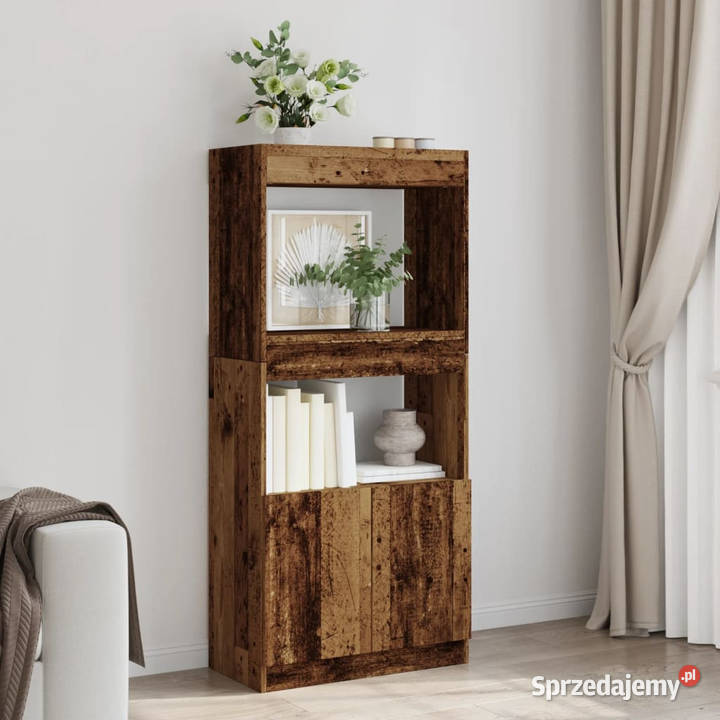 Wysoka szafka stare drewno 63x33x140 WM855113 Warszawa sprzedam