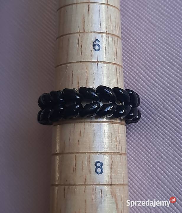 Pierścionek handmade czarny mazowieckie Warszawa