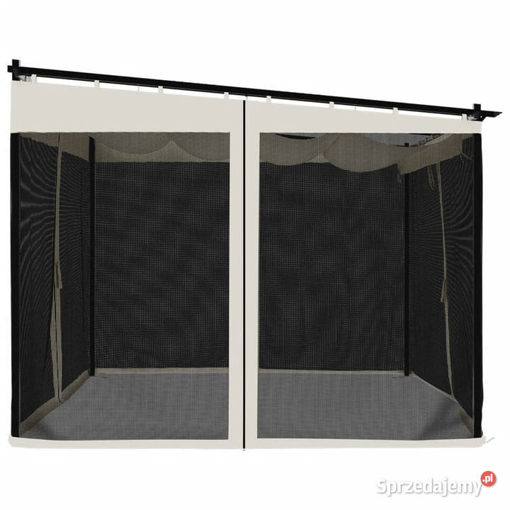 Altanka ze ścianami z siatki kremowa 3x3 m stal mazowieckie