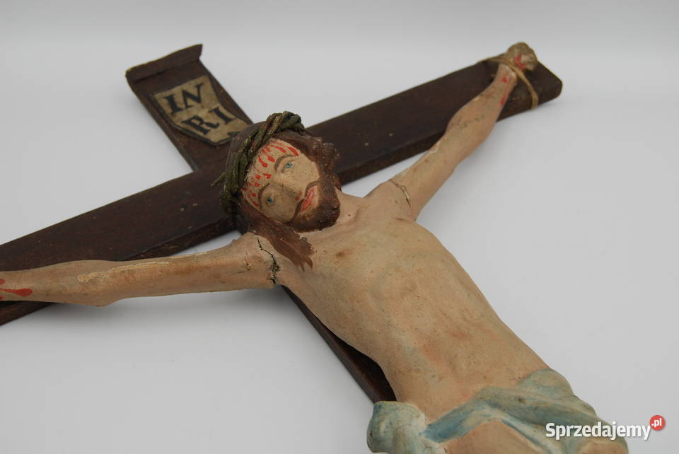Krucyfiks Jezus na krzyżu rzeźba XVIIIXIX wiek wielkopolskie