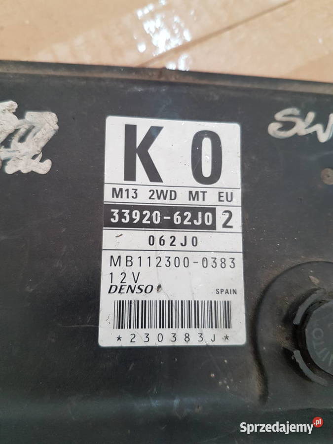 SUZUKI SWIFT MK6 13 KOMPUTER SILNIKA 3392062J0 Turek sprzedam