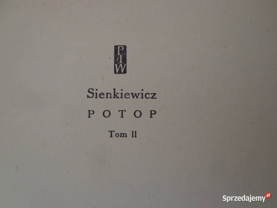 Potop Henryk Sienkiewicz II Tom Państwowy miękka Łódź