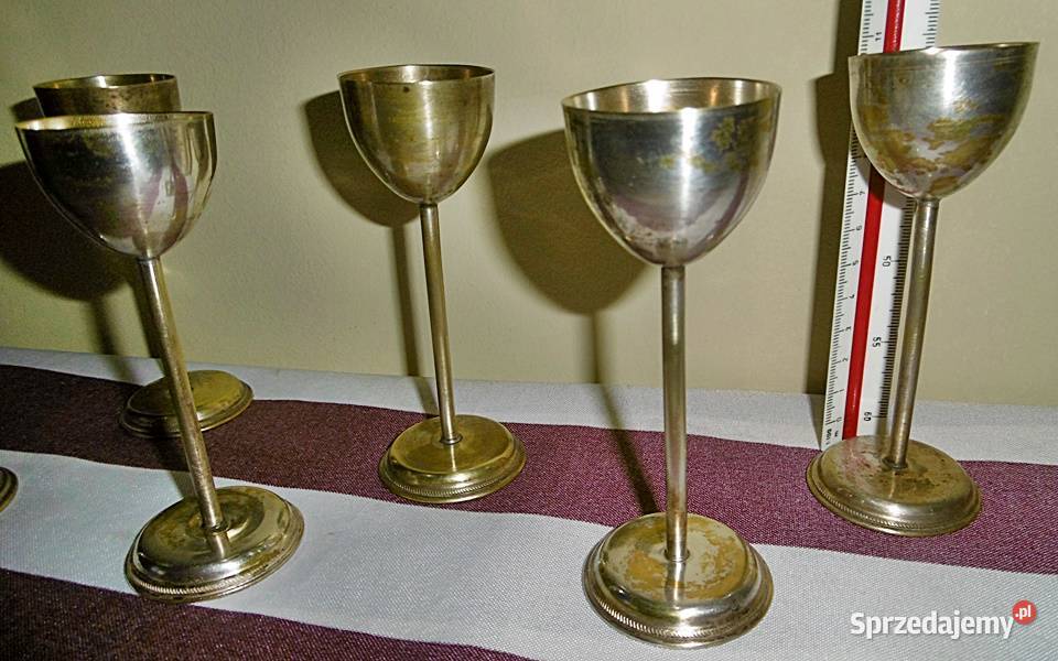 Kieliszki do likieru 6 sztuk platerowane Ostrów Wielkopolski
