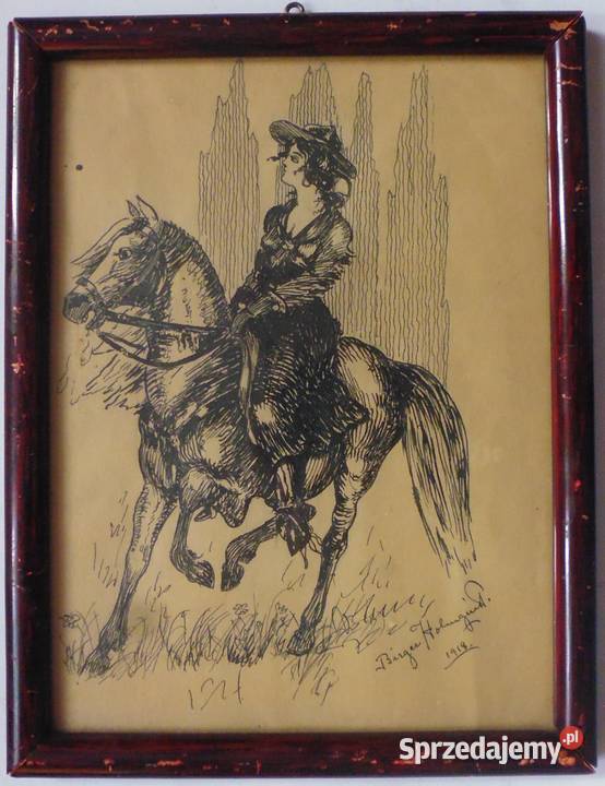 Stary Obraz Szwedzki 1918 r Sygnowany Warszawa