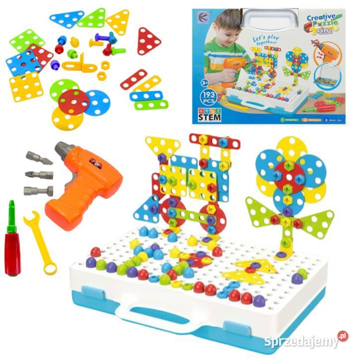 Puzzle konstrukcyjne w walizce z narzędziami 193