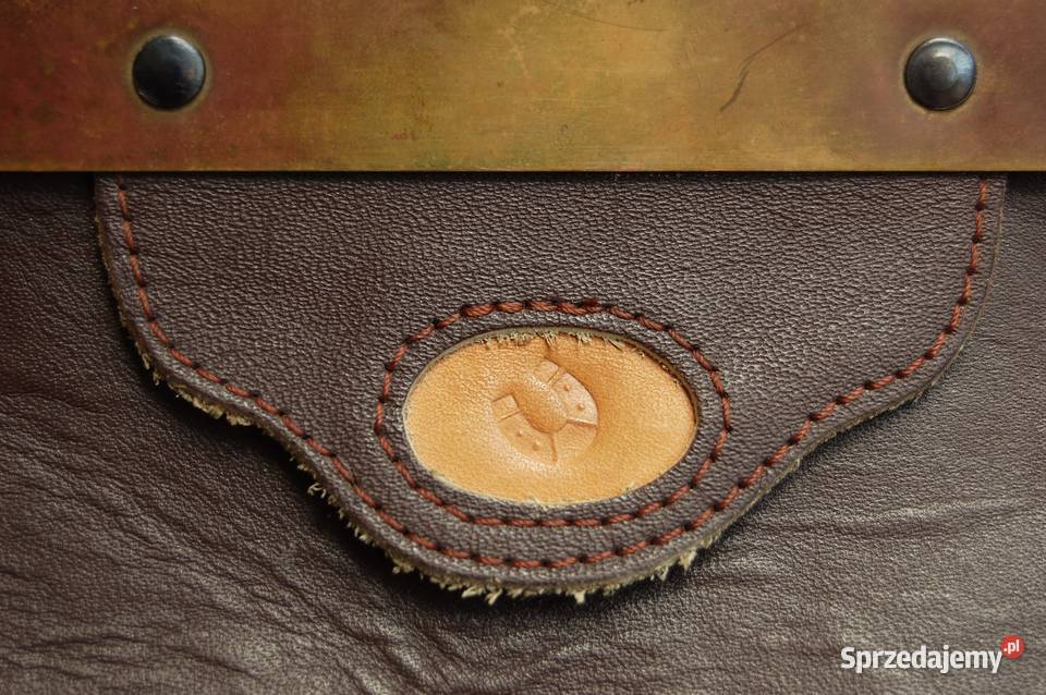 Torba podróżna skórzana vintage Francja logo Lublin