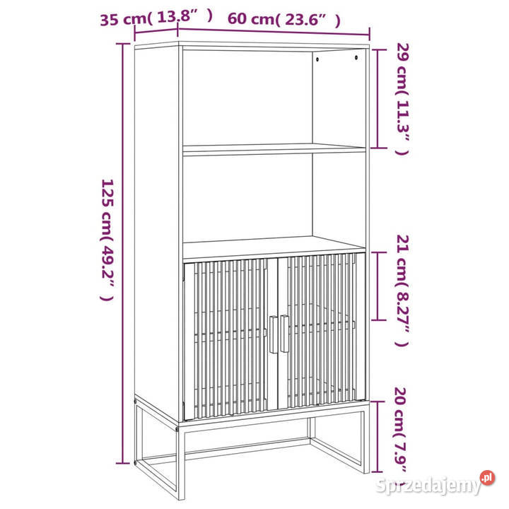 Wysoka szafka biała 60x35x125 materiał mazowieckie sprzedam