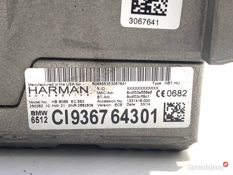 RADIO CZYTNIK NAWIGACJI BMW F16 9367643 1419