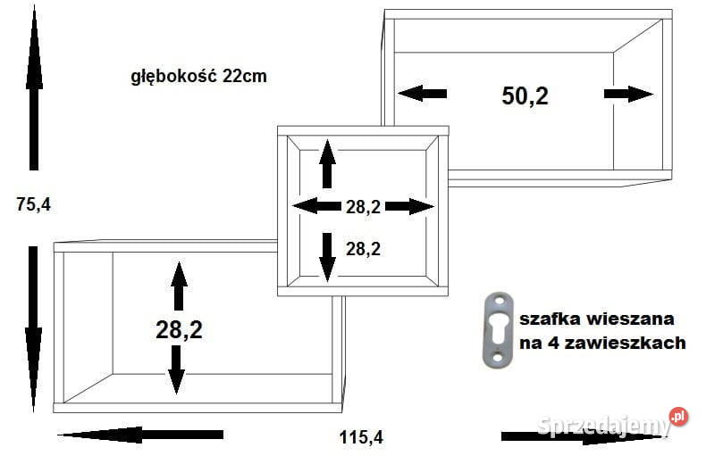 GREEN YP2 półka wisząca 115x75 Meble świętokrzyskie
