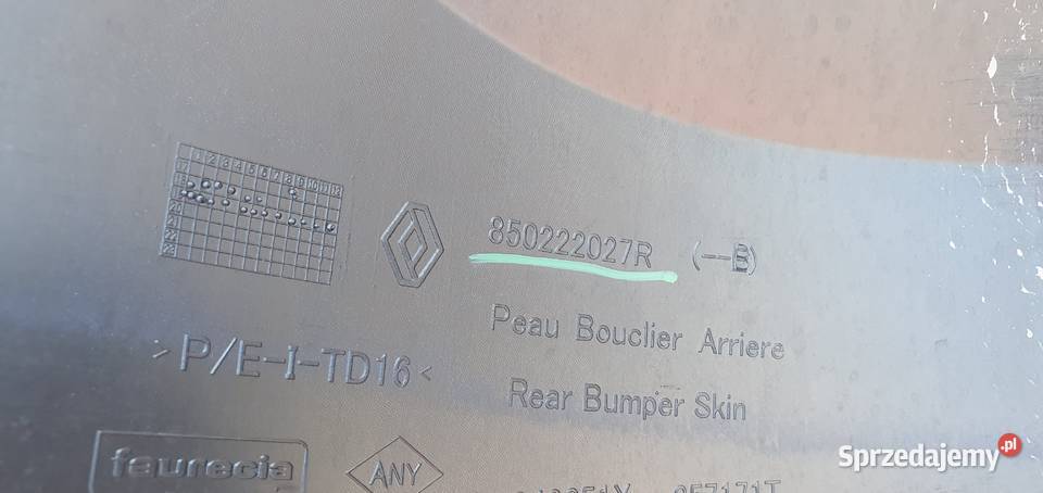 DACIA DUSTER II 2 ZDERZAK TYŁ TYLNY 850222027R