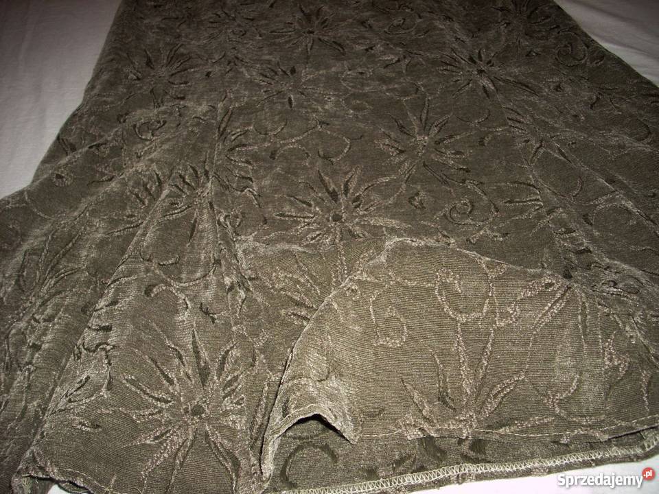 Długa Spódnica Ciepła Khaki Wytłaczana 42 XL 40 Rozmiar 42(XL)