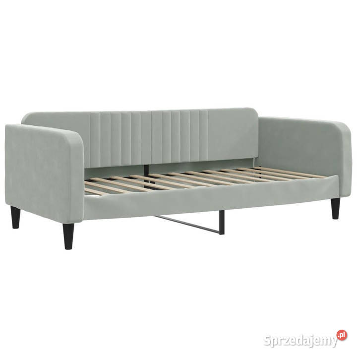 Sofa z funkcją spania jasnoszara obita aksamitem Warszawa sprzedam