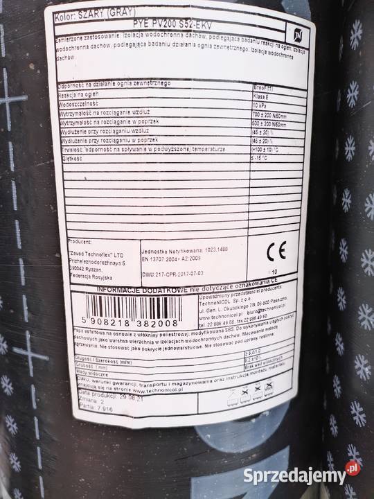 papa nawierzchniowa Technonicol 52 mm PYV PV 200 Oleśnica