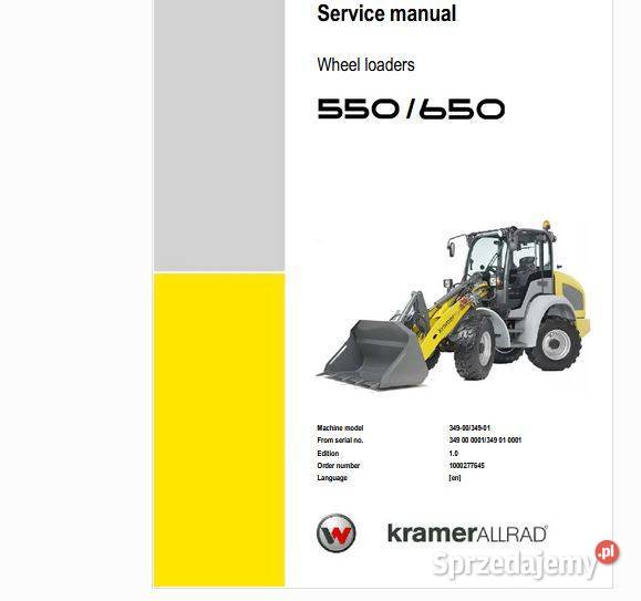 Kramer 550 650 ładowarka instrukcja naprawy sprzedam