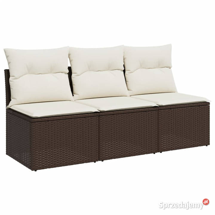Sofa ogrodowa z poduszkami 3osobowa brązowa Krzesła ogrodowe Warszawa