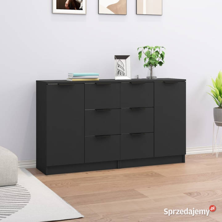 Komody 2 czarne 60x30x70 materiał drewnopochodny Warszawa