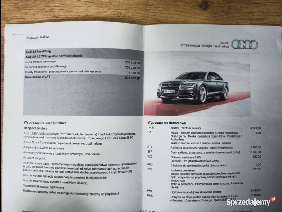 Audi S8 D4 40 TFSI 640 ABT Ceramika Masaże BO Legnica