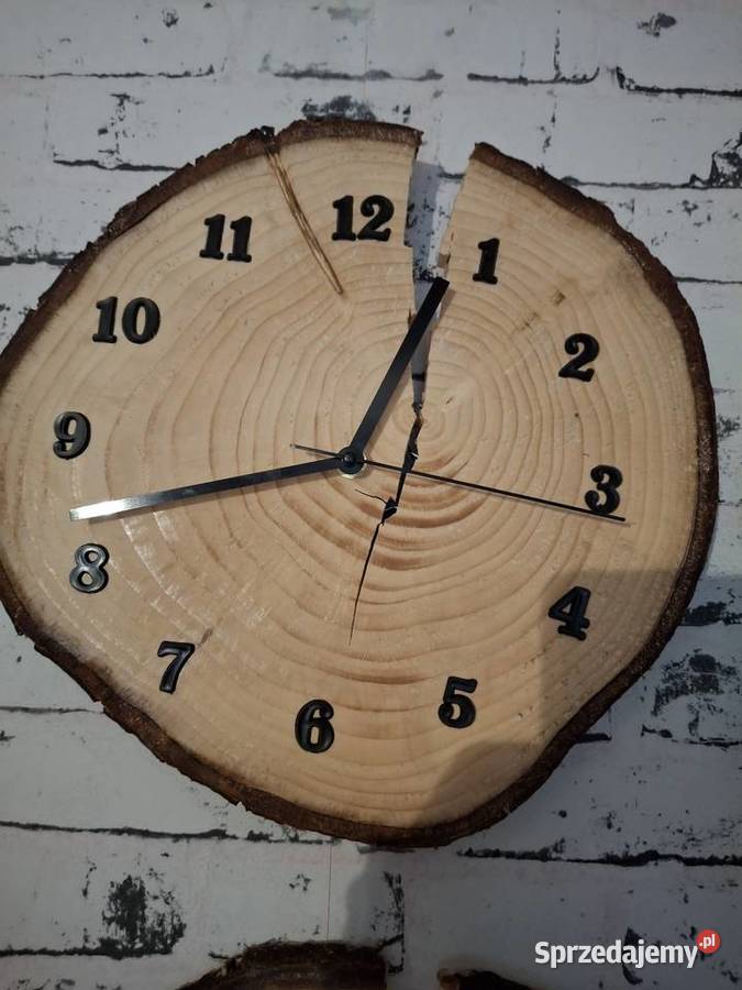 Zegar z plastra drewna średnica 30 ścienny Łódź