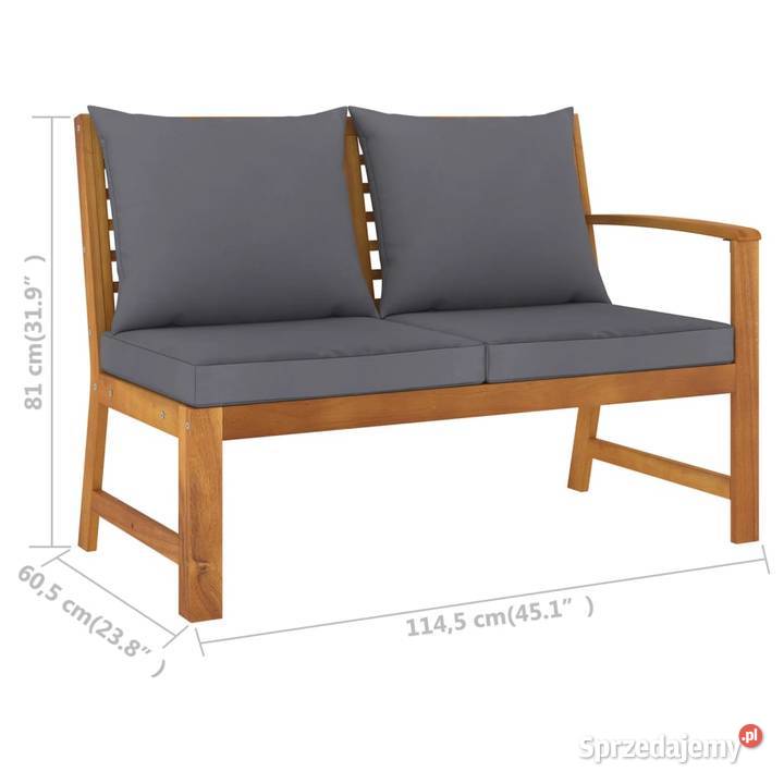 vidaXL Ławka ogrodowa ciemnoszare poduszki Warszawa sprzedam