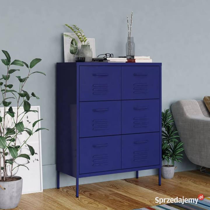 Szafka z szufladami granatowa 80x35x1015 stalowa Warszawa