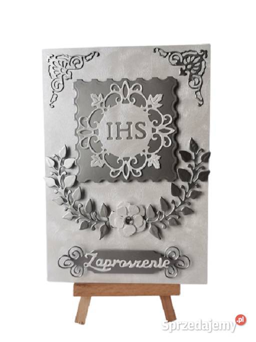 ZAPROSZENIA KOMUNIA UNIWERSALNE IHS Z KORONĄ W Poznań