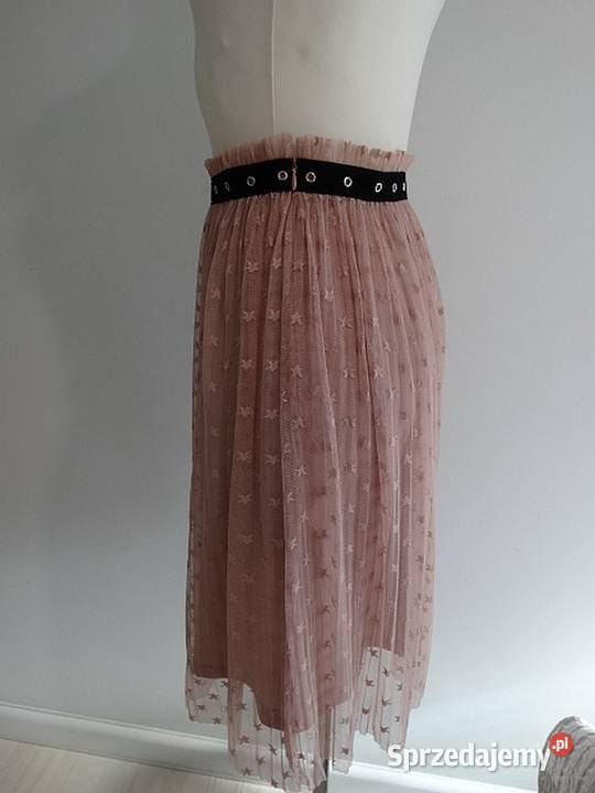 Spódnica Tiulowa Imprezowa Pudrowa do Kolan M Spódnice i sukienki Łomża
