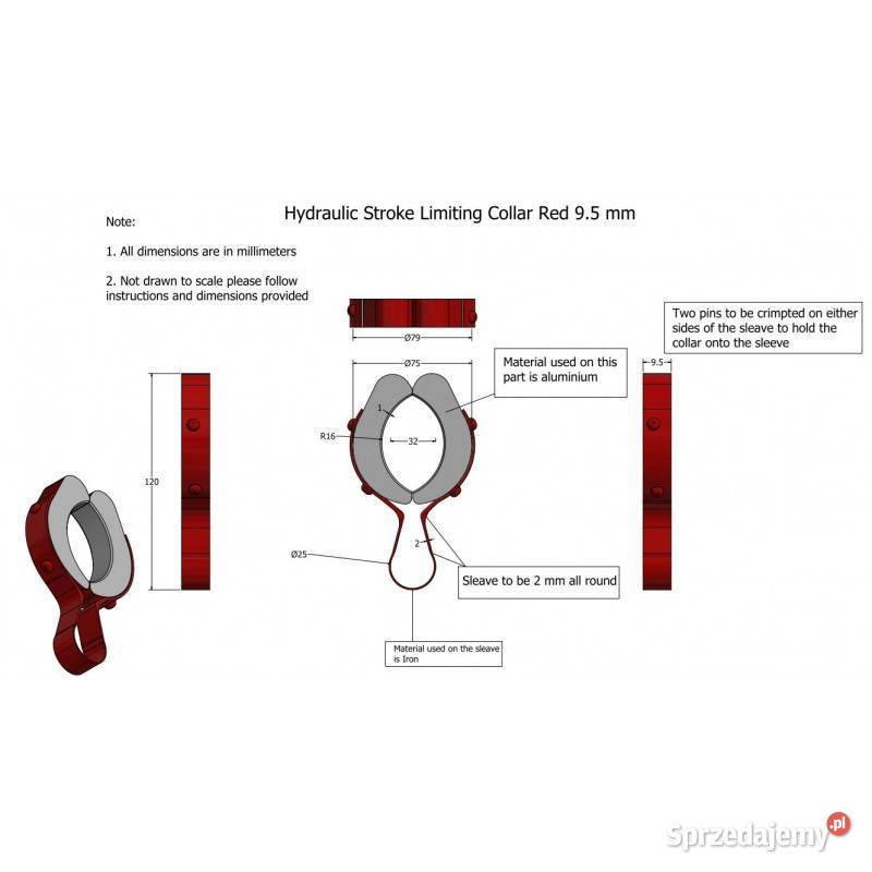 Ogranicznik skoku siłownika hydr 95mm czerwony Kamionna sprzedam