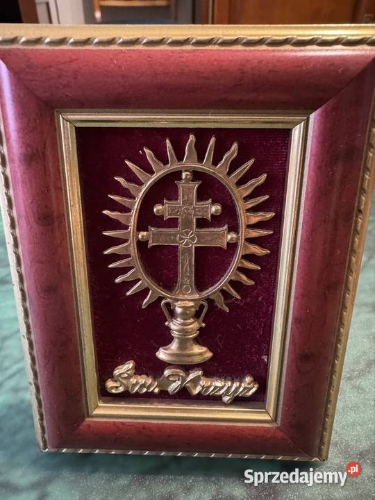 Św Krzyż hostia pamiątka z czasów PRL Vintage Częstochowa