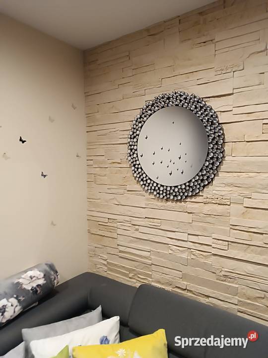 Okrągłe lustro ścienne z ramą ze szklaną mozaiką Suwałki