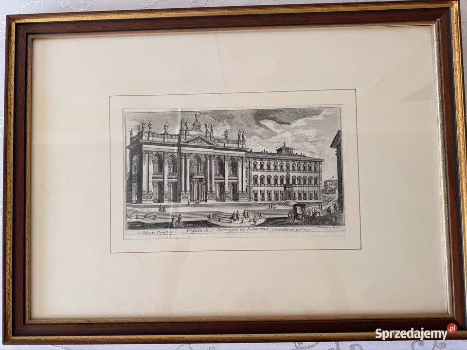Antyczny Miedzioryt 1770 Rzym Veduta di S Antyki Czerwionka-Leszczyny