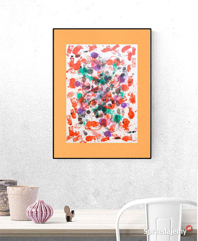 abstrakcja dekoracja abstrakcyjny rysunek obraz odcienie pomarańczowego  Kołobrzeg