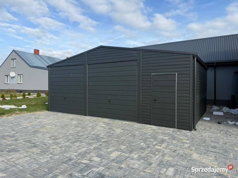 Garaż blaszany dwustanowiskowy 8x6 Dach Warszawa